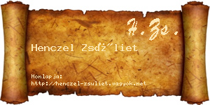 Henczel Zsüliet névjegykártya